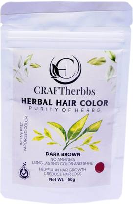 CRAFTherbbs Brown Hair and Beard Color for Men, Long Lasting Colour, Easy to Apply & Use , Brown