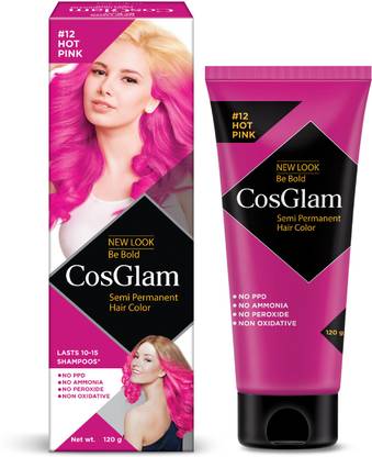 Cosglam Semi Permanent Hair Colour Highlighter For Unisex, Infused Conditioner 120g , Hot Pink