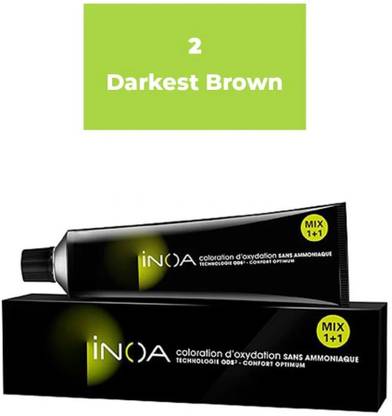 KERASTASE INOA Color 2 Darkest Brown 60Ml + Developer 20 Vol 90Ml , Barkest Brown