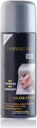 Latixmat hair color Spray instant hair colour for man and woman , SILVER