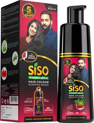 SISO Natural black Hair Color Shampoo Pump bottle , BLACK