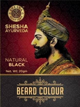 shesha ayurveda Beard Color – Natural Black NO AMMONIA, NO PEROXIDE, NO BLEACH, NO PERBORATES , black