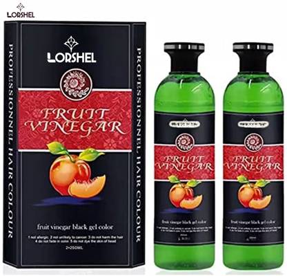 LORSHEL Fruit Vinegar Hair Colour Ammonia-free Hair Dye Shampoo , Black