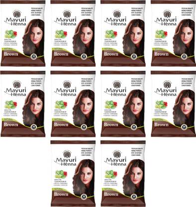Mayuri Henna Brown (Pack of 10_50gm Each) , Brown