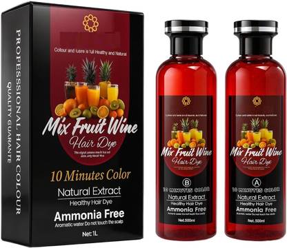 Essensity Fruit Vinegar Ammonia Free 10 Minutes Gel Based Hair Color Colour Dye 200 ML - A , Mix Fruit Wine - Black