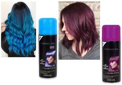 GULGLOW99 BLUE & VIOLET Temporary hair color Spray instant hair colour Hair Spray