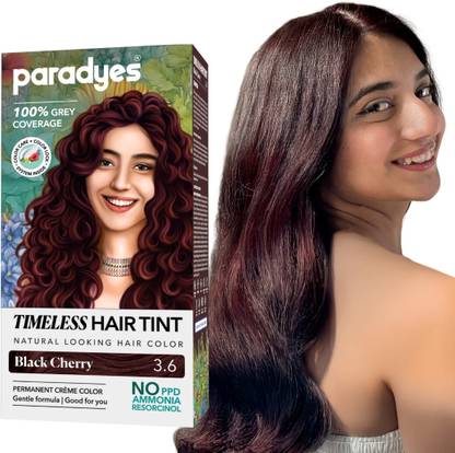 Paradyes Black Cherry Timeless Permanent Crème Hair Colour for 100% Grey Coverage , Black Cherry