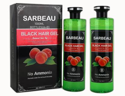 Sarbeau Natural Hair Color for Men & Women | Ammonia-Free |1000ml(Black)_C_060 , Natural Black