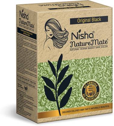 Nisha Nature Mate Natural Henna Powder For Hair Color 60 gm each (Pack OF 1) , Natural Black
