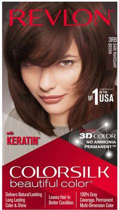 Revlon Colorsilk Hair Color with Keratin , Dark Mahogany brown