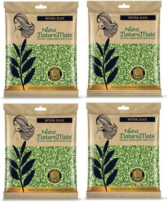 Nisha Nature Mate Henna Based (45g X 4) , Original Black
