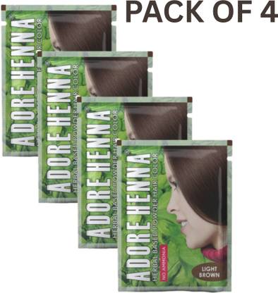 Adore Henna Light brown 25g×4 Herbal based hair colour , Light brown