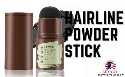 revary Hair Line Conceal Root Touch Up and Eyebrow Powder Stick-RV , BLACK