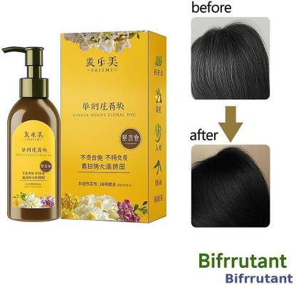 BIFRRUTANT Japanese Hair Dye Shampoo Perfect for Every Hair Texture , BLACK
