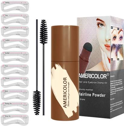 Americolor Modified Eyebrow Stamp Shaping Kit Stamp Eyebrow Hairline Powder Set , Black