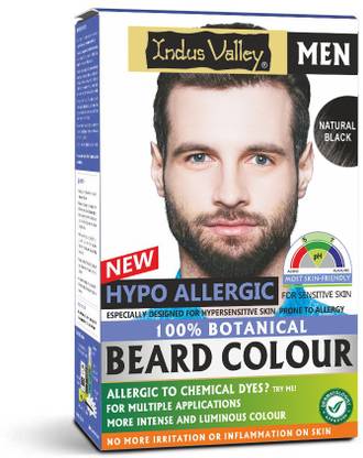 Indus Valley Hypoallergic 100% Botanical Natural Black Beard Color , Black