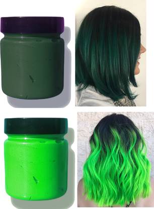 THTC Combo of Temporary Hair colour wax BOTTLE GREEN & NEONGREEN Hair Wax , BOTTEL GREEN, NEON GREEN