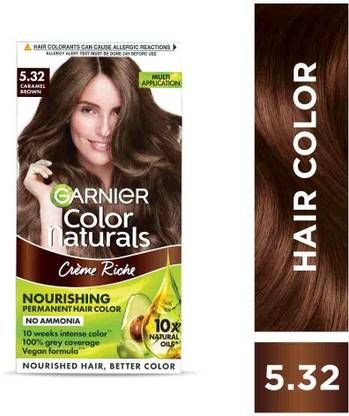 GARNIER Color Naturals Creme Hair Colour |Long-lasting Color & Shine , Shade 5.32, Caramel Brown