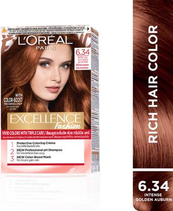 L'Oréal Paris Excellence Fashion Highlights Hair Color, 6.34 Intense Golden Auburn , 6.34 Intense Golden Auburn