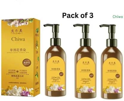 CHIWA Hair Color Shampoo – Black Natural Shine & Full Grey Coverage , Black