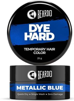 BEARDO Dye Hard Temporary Hair Colour Metallic For Men 25g , Blue