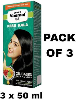 VASMOL Super 33 Kesh Kala Oil Based Hair Color - 3 x 50 ml Total ( 150 ml ) , Green