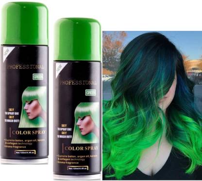 ADJD Combo Metallic shine Green temporary hair color Spray instant hair colour , GREEN