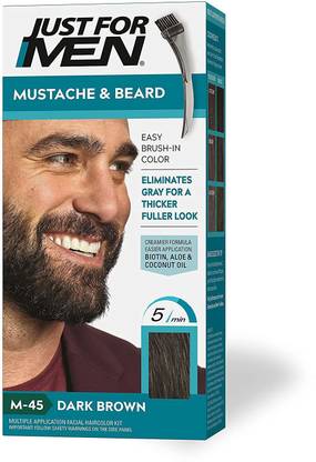 JUST FOR MEN Color Gel Mustache Beard, Dark Brown , Dark Brown