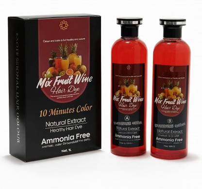 Essensity Fruit Vinegar Ammonia Free 10 Minutes Gel Based Hair Color Colour Dye - A , Mix Fruit Wine - Black