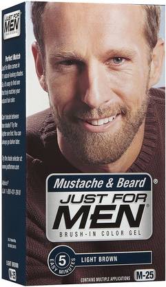 JUST FOR MEN Mustache & Beard Light Brown M-25 (Pack of 2) , Light Brown