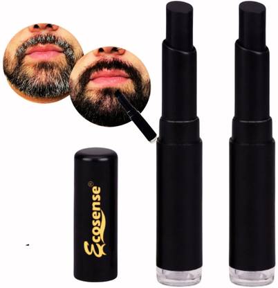 Ecosense Beard Moustache Hair Color Natural Black Beard Hair Color Touch-Up Stick (3g) , Black
