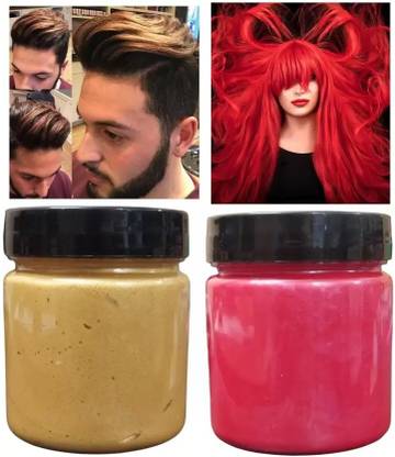 Yuency instant temporary hair color golden & red hair color wax , , GOLD, RED