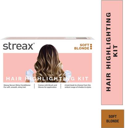 Streax Hair Colour Highlight Kit , Hair Colour for Women, DIY Application, 220g , Soft Blonde