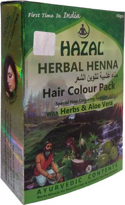 Hazal Herbal Henna Natural Black Brown (Hair Color Pack) with Herbs & Aloe Vera (Pack of 3) , Natural Black Brown
