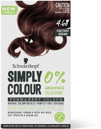 Schwarzkopf Simply Colour Permanent Hair Colour For 100% Grey Coverage-4.68 chestnut Brown , 4.68 Mocha Brown