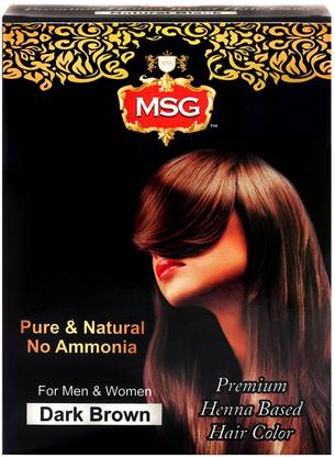 MSG Henna Based Hair Color, Dark Brown (No Ammonia) , Dark Brown