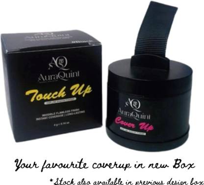AuraQuint Cover-Up Hair Powder - Black, Covers Grey Roots & Bald Spots, Matte Finish, 4gm , Black
