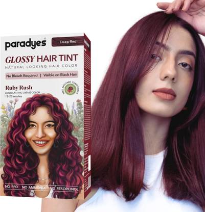 Paradyes No Bleach Glossy Hair Tint, For Natural Black Hair , Ruby Rush