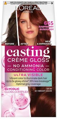 L'Oréal Paris Casting Creme Gloss With Glycolic Gloss Complex , 665 Raspberry Burgundy