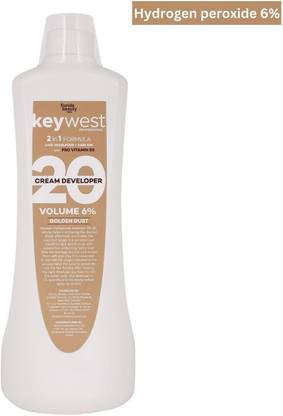 Keywest Professional Hair Developer 20 Volume, No Ammonia, 1000ml , White