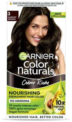 GARNIER Color Naturals Color 3 Darkest Brown 33ml+30g , Hair Color Naturals Shade