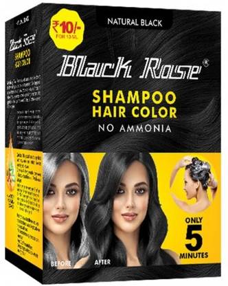 black rose natural black , no ammonia shampoo hair color only 5 minutes (pack of 3)