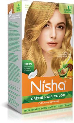 Nisha Creme Hair Color 8.1 , Golden Blonde