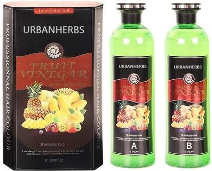 LA OTTER Fruit Vinegar Gel Based Hair Color For Men & Women , BLACK
