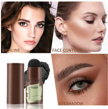 WOONGMI Best Hairline Shadow Powder Stick | Quick Root Touch-Up | Eyebrow Powder , Black