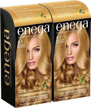 enega Golden Blonde Hair Color 150 ml Long Lasting, No Ammonia Dye (Pack-2) , Golden Blonde