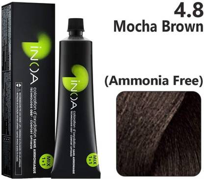 INOA Hair Colour No 4.8 Mocha Brown 60 G + Developer 90ml , Mocha Brown
