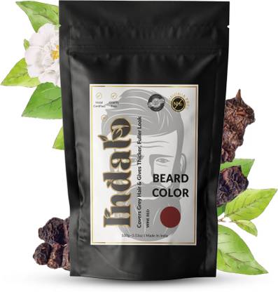 Indalo Wine Red Beard Color | Long-Lasting, Ammonia Free with Natural Ingredients -100g , Wine Red