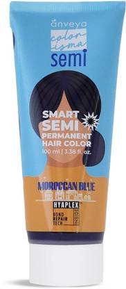 Anveya Colorisma Smart Semi-Permanent Hair Color, with Bond-Repair Tech Hyaplex, 100ml , Moroccan Blue