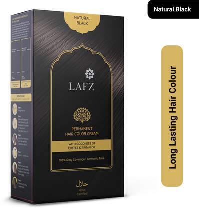 LAFZ Permanent Hair Color | No Ammonia | 100% Gray Coverage | Smoothness & Shine , (NATURAL BLACK)